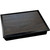 dark oak lap tray with black frame and black cushion