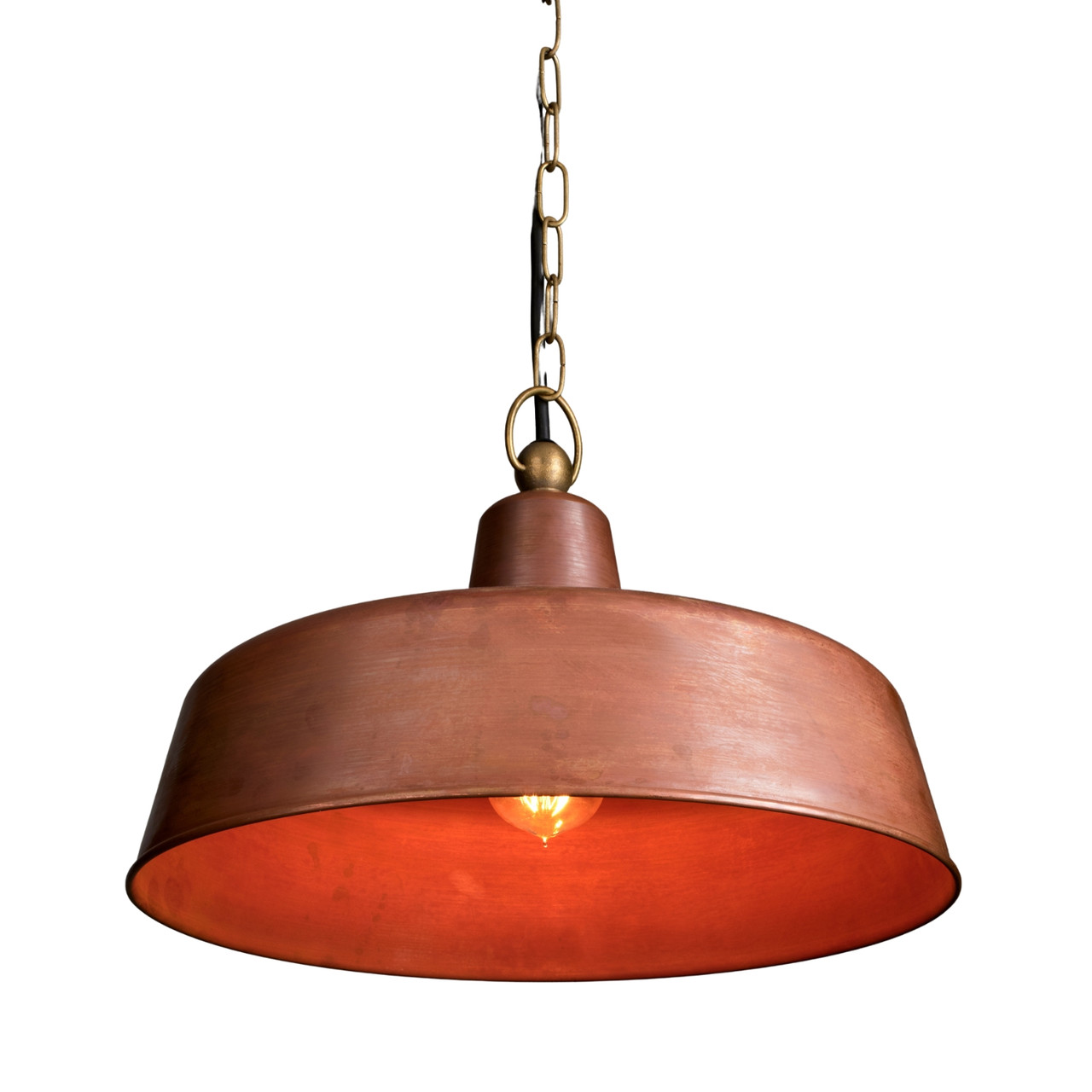Danny Aged Copper Dome Pendant Light - Zest Lighting