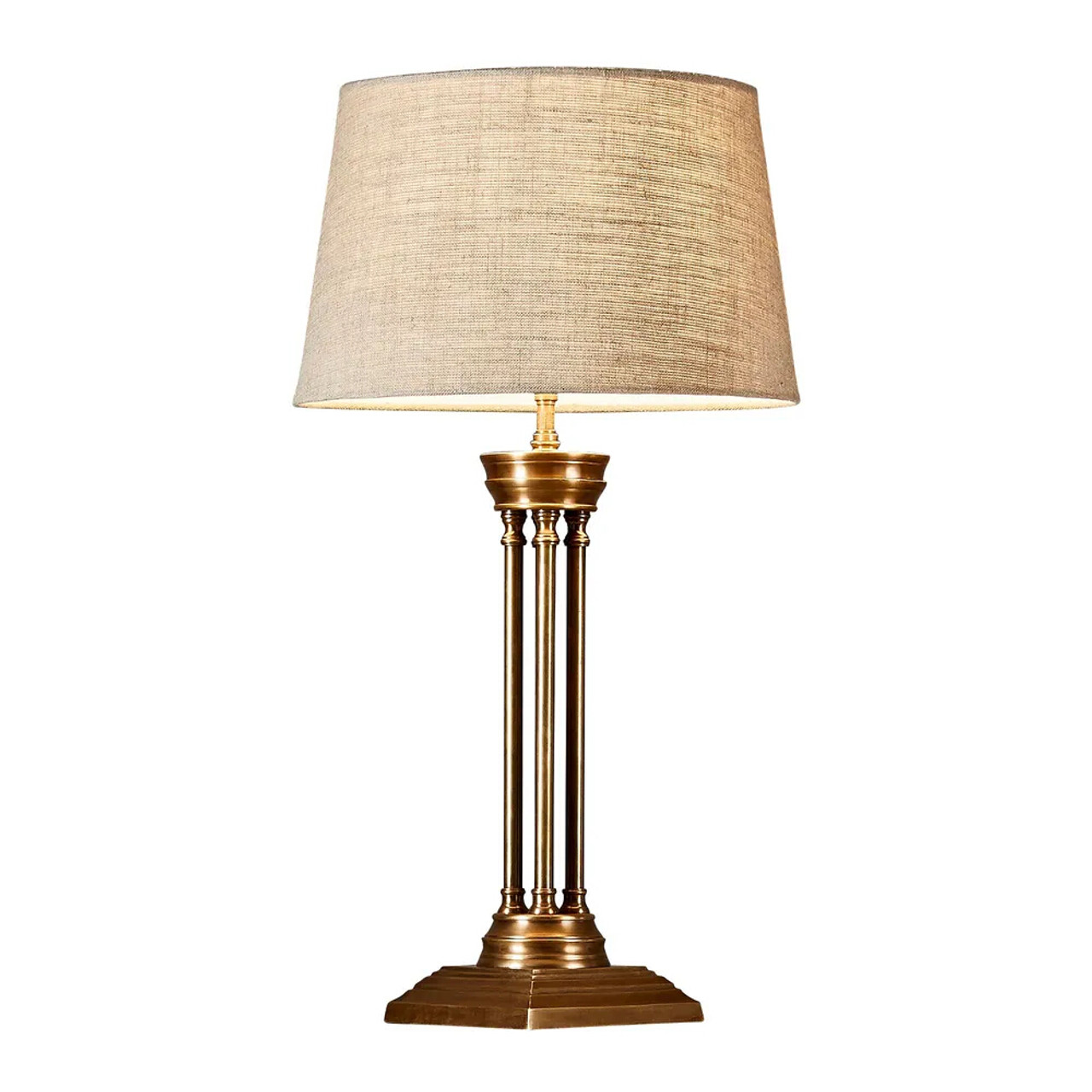 vintage brass floor lamp with glass table