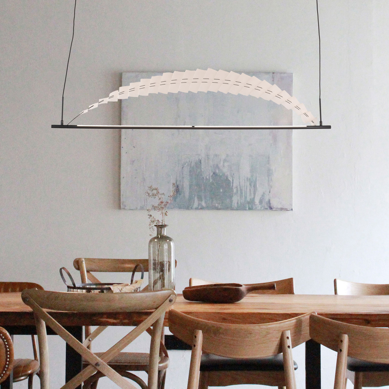 Sail White Paper Shade Long Pendant Light - Zest Lighting