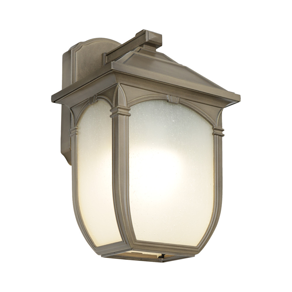 Tristan Frosted Glass Old Bronze Outdoor Wall Light - Zest Lighting