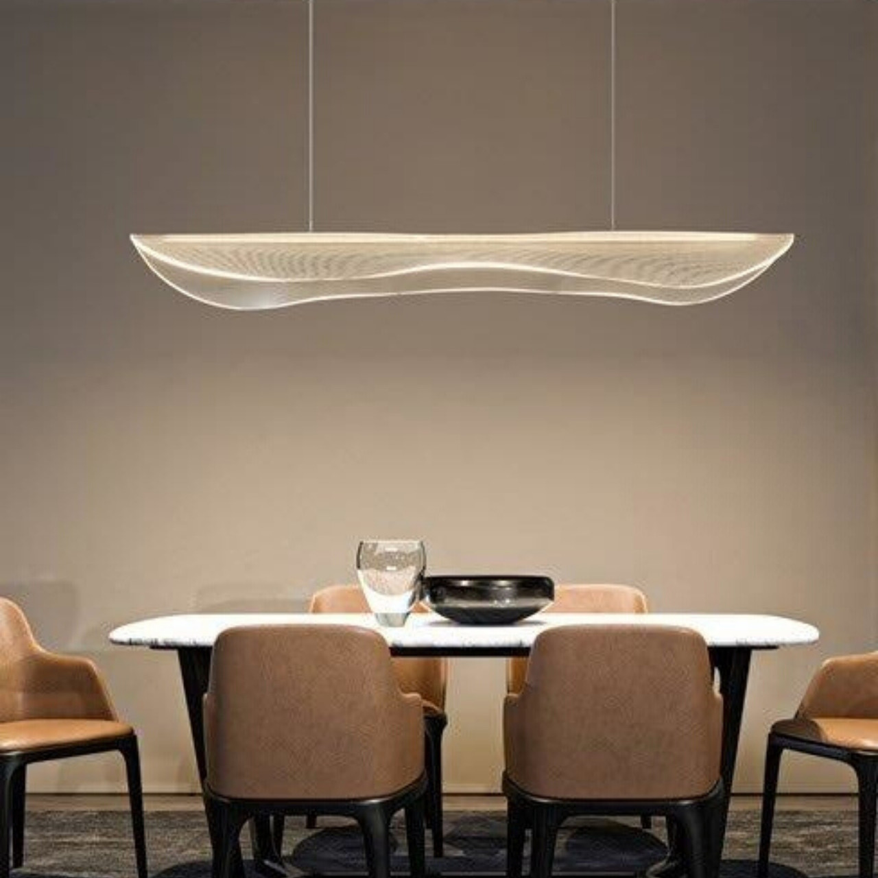Flowing LED Gold Bar Pendant Chandelier - Zest Lighting
