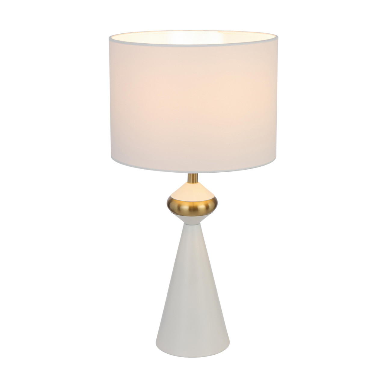 Sadova Satin White Modern Table Lamp - Zest Lighting