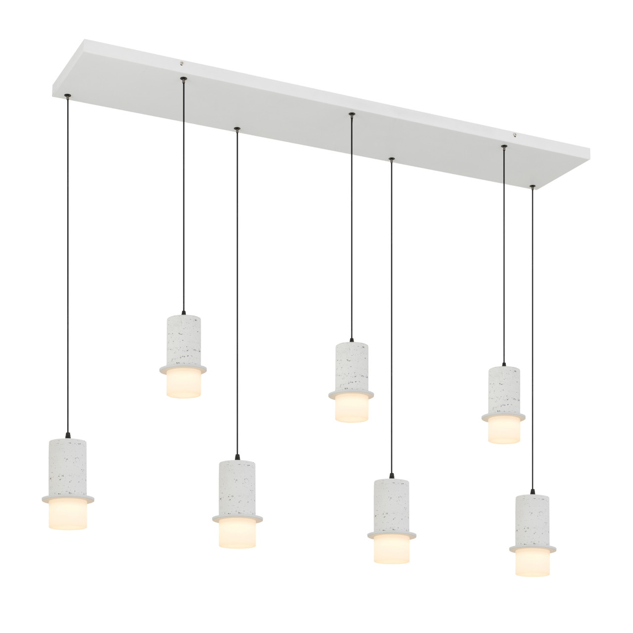 Rocklin 7 Light 3CCT LED Stone Cluster Bar Pendant - White - Zest Lighting