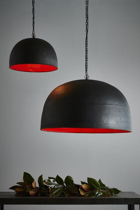 Noir Large Black Label Red Pendant Light - Zest Lighting