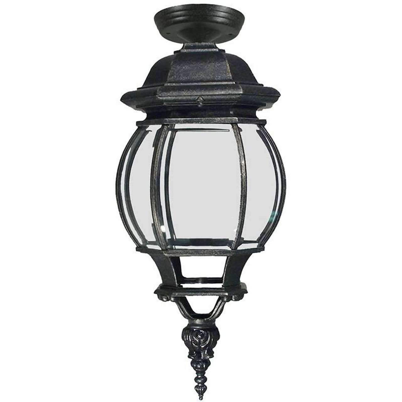 Antique black shop light fixture