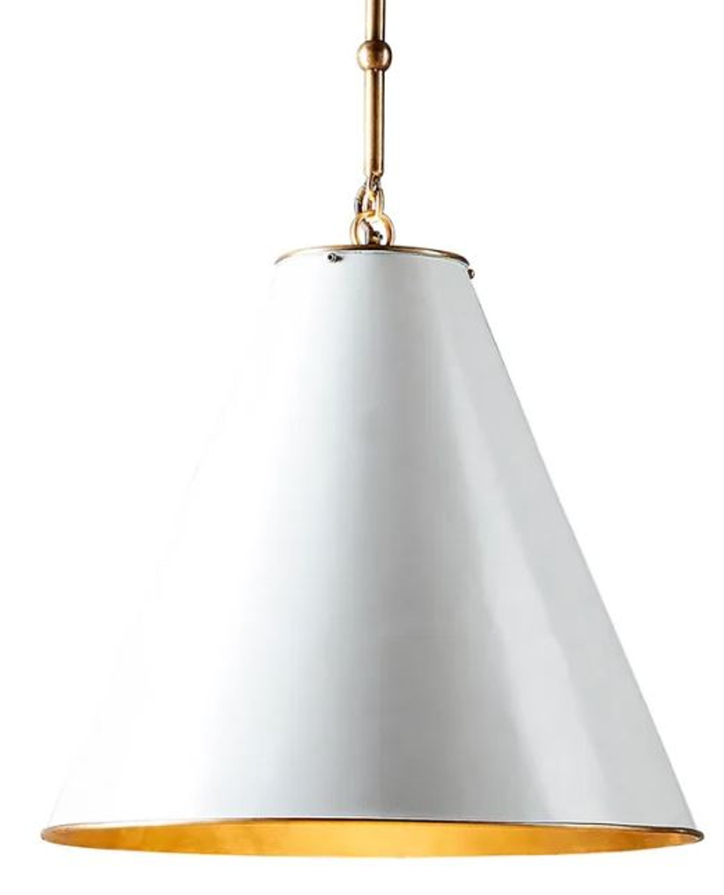 Casino Cone White Brass Pendant Light - Zest Lighting