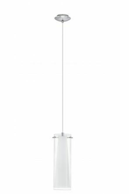 Pinto Chrome Opal Single Tube Pendant Light - Zest Lighting