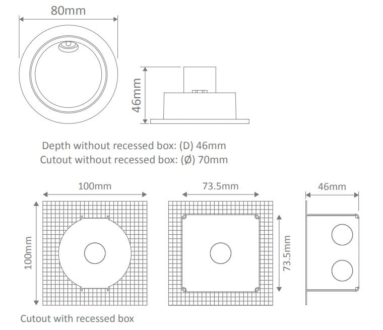 You Round Black Recessed LED Step Light - Zest Lighting