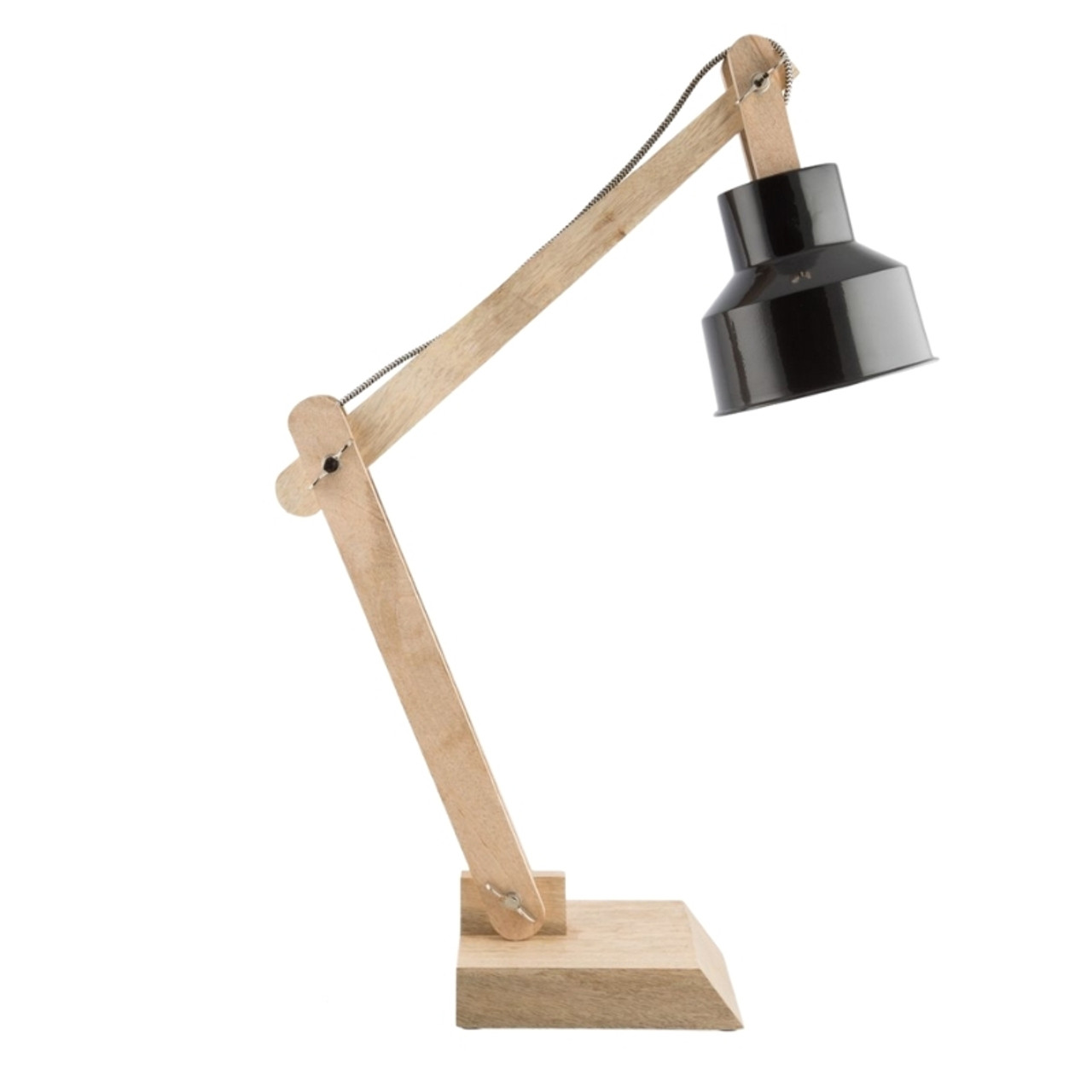 Hope Timber with Black Shade Adjustable Desk Lamp - Zest Lighting