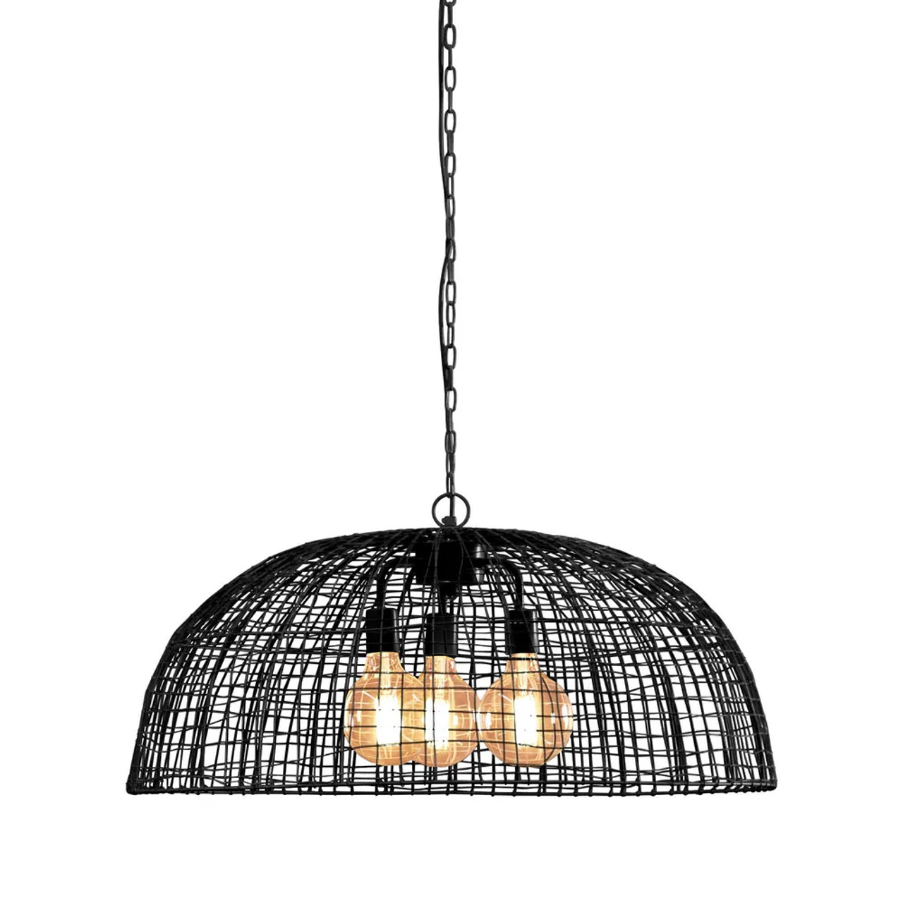 black basket weave pendant light