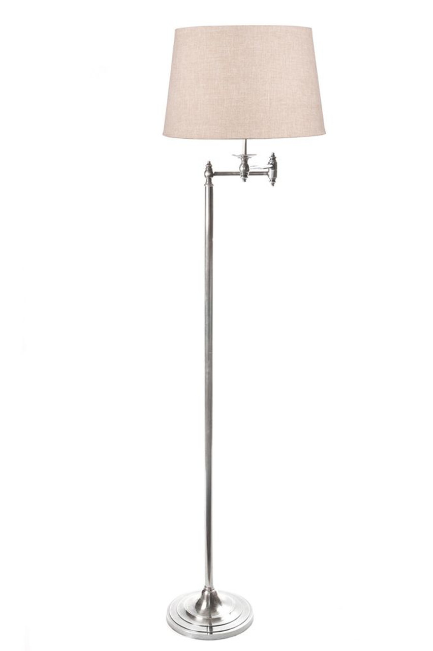 silver floor lamp