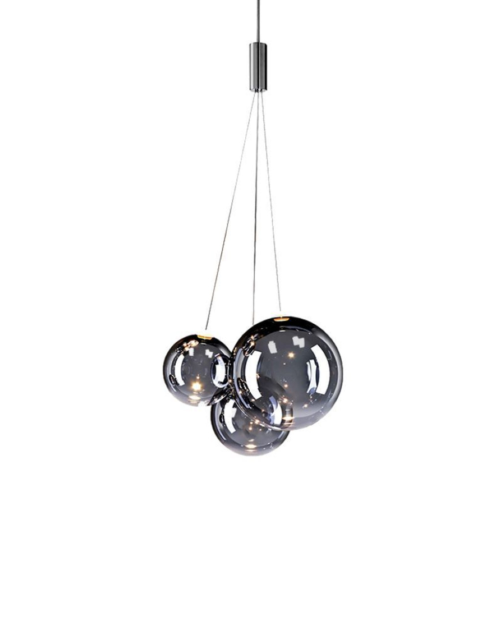 Cherry 3 Light Silver Glass Cluster Pendant Light - Zest Lighting