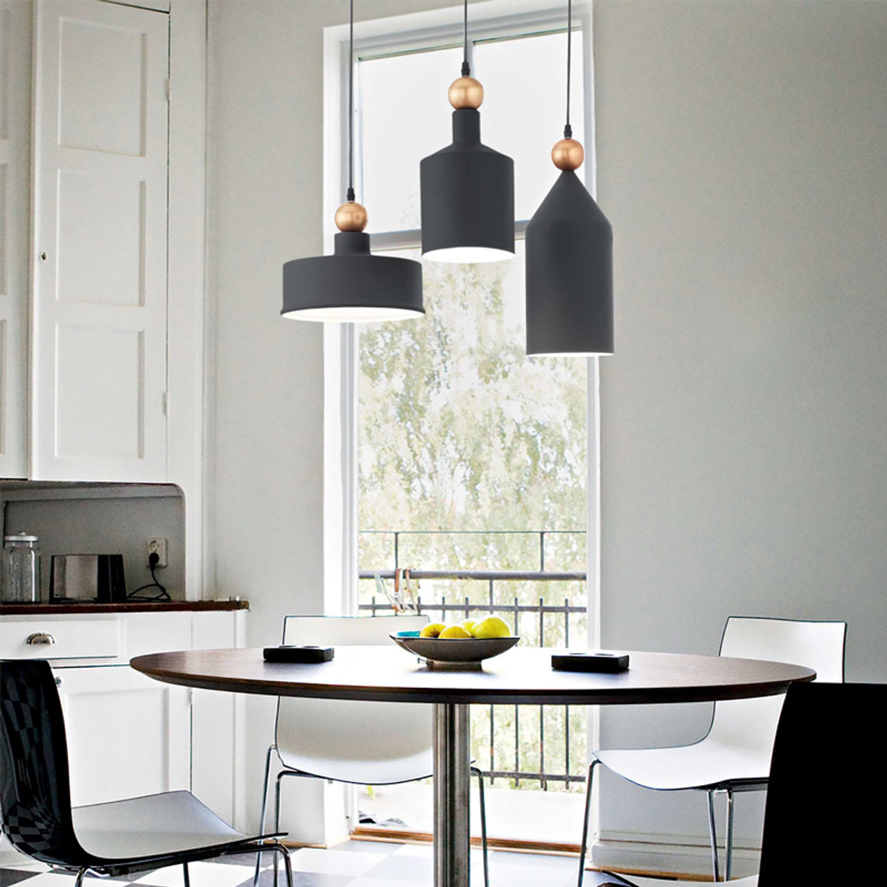 grey gold pendant light