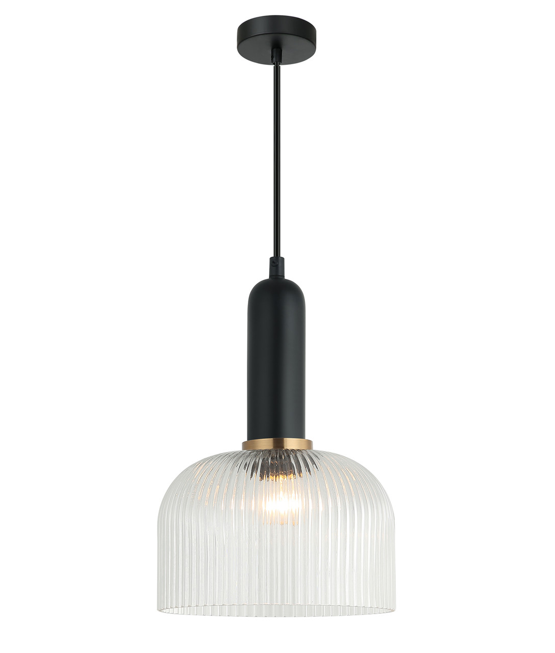 clear ribbed glass pendant light