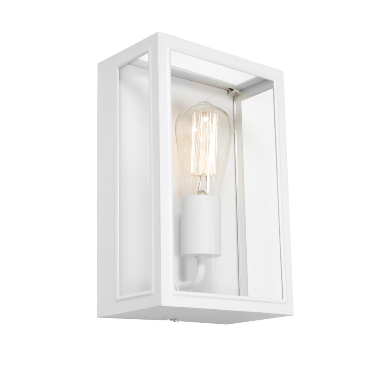 White exterior shop light fixtures