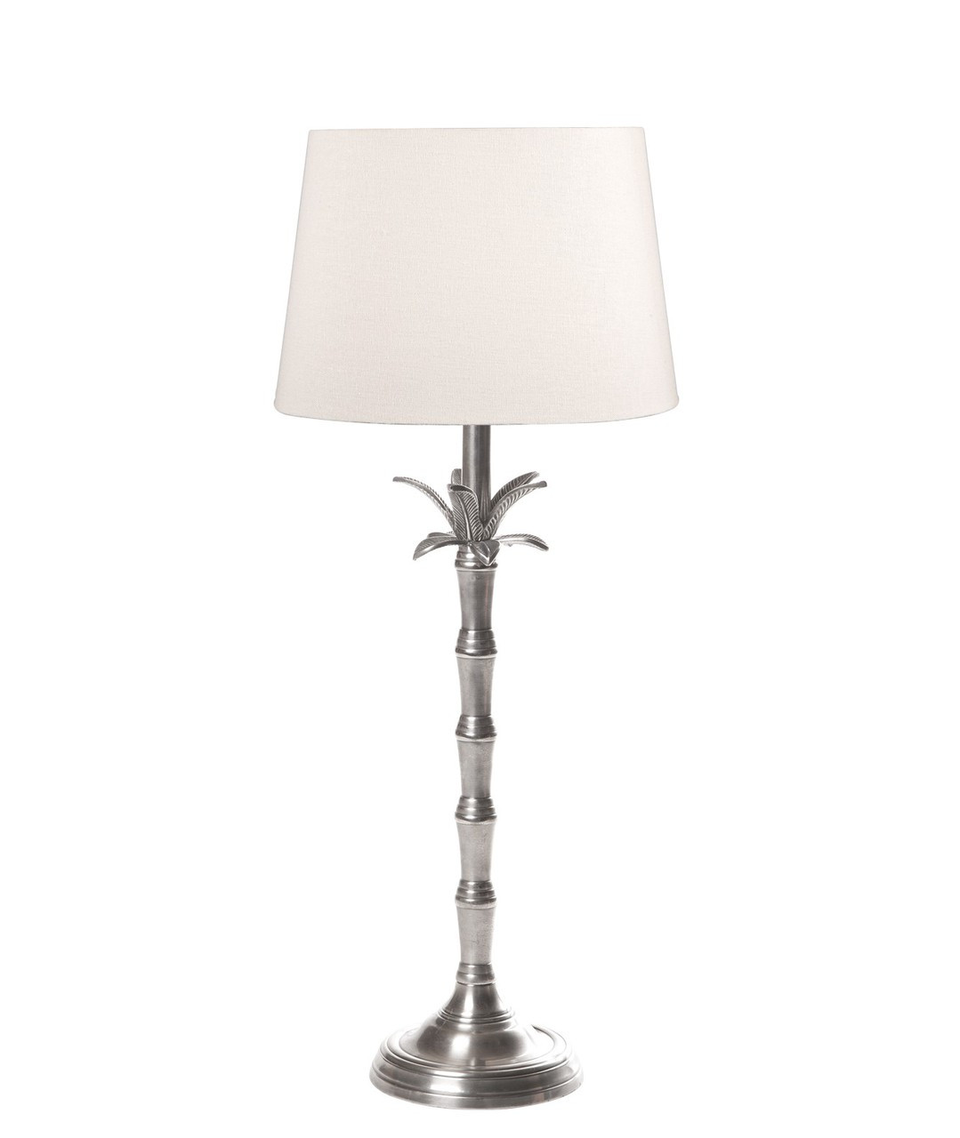 silver floor lamp with table