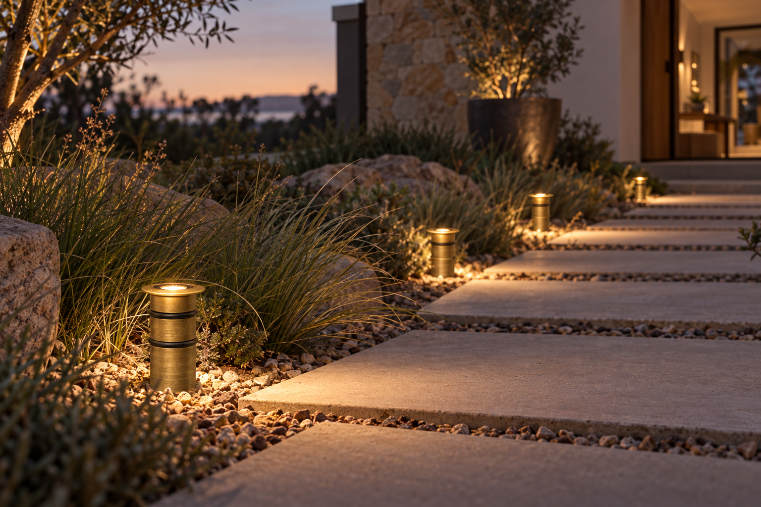 Johanna Aged Brass Mini Recessed Wall and Step Light