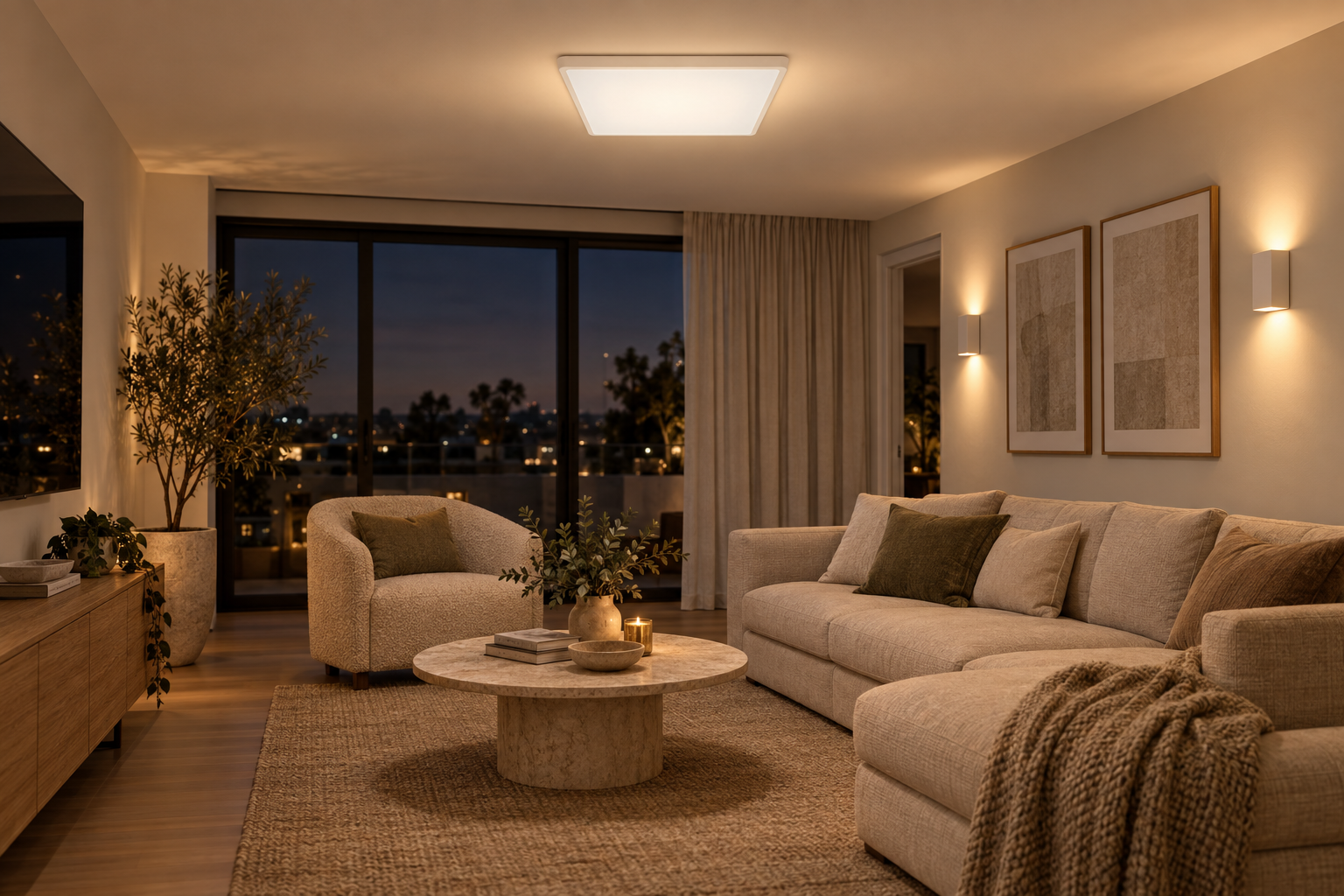 Solar White Square Ceiling Oyster Light