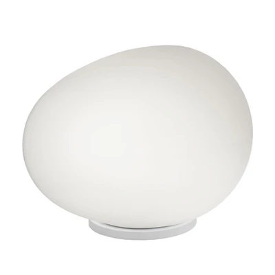 Milky White Hand-Blown Irregular Orb Glass Table Lamp