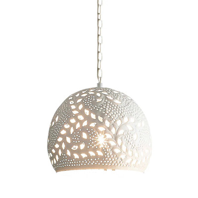 Coran Matt White Perforated Pendant Light