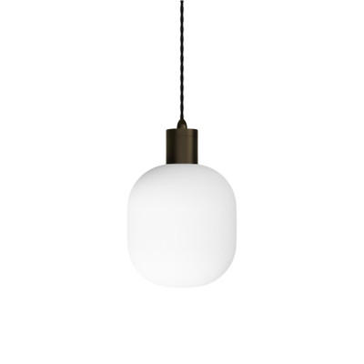 Parlour Iron Curve White Glass Pendant