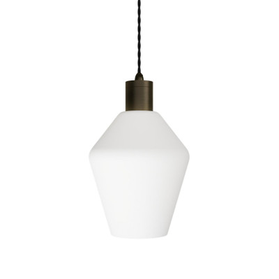 Parlour Iron Geo White Glass Pendant Light