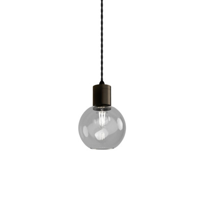 Parlour Iron Sphere Clear Glass Pendant Light