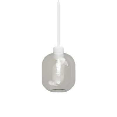 Parlour Lite Textured White Curve Clear Glass Pendant