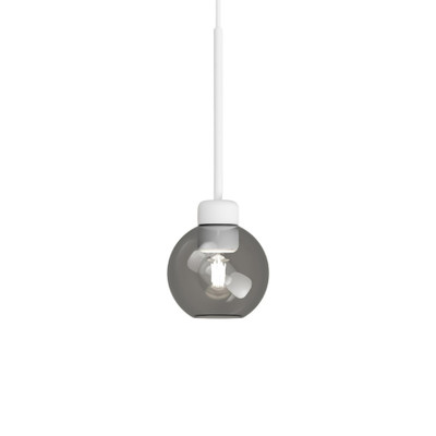 Parlour Lite White Sphere Smoke Glass Pendant Light