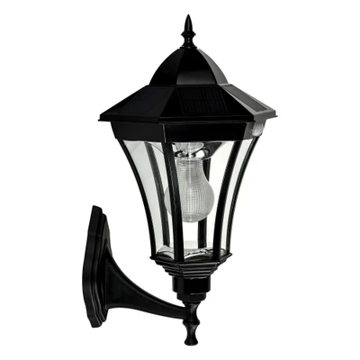 Leah Black Traditional Solar Wall Light with Motion Sensor