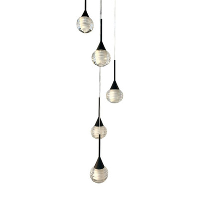 Toffee 5 Light Black Cluster Pendant