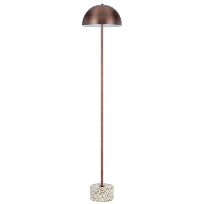 Durban White Terrazzo and Bronze Dome Floor Lamp