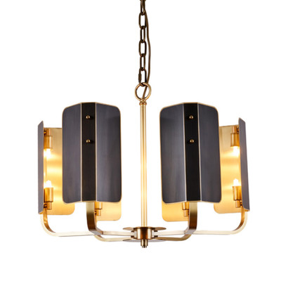 Courtney Black and Brass Contemporary Chandelier