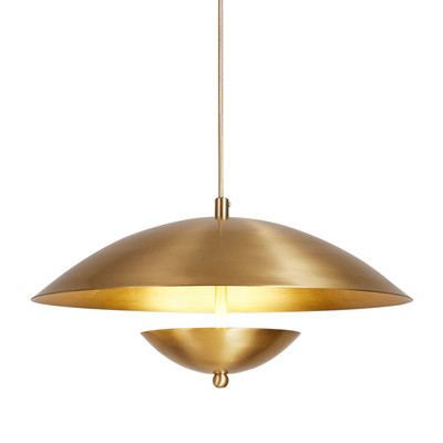 Onyx Brushed Brass Metal Pendant