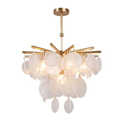Vista 7 Light Brass Luxe Chandelier