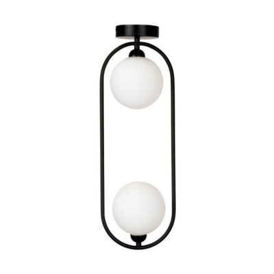 Dama Twin Light Black and White Glass Ceiling Lamp