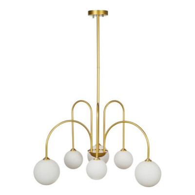 Reims Gold Sextet Branching Pendant Chandelier