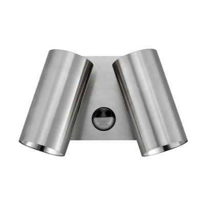 Luella Titanium Adjustable Twin Spot Wall Light with Sensor