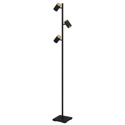 Cartagena Black and Wood Floor Lamp