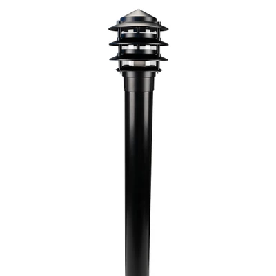 BL Black Tiered Conical Helmet Bollard Light