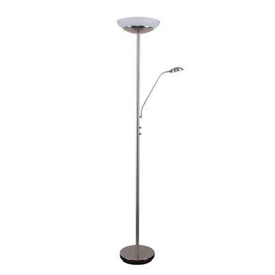 Eden Satin Chrome Mother and Child Floor Lamp