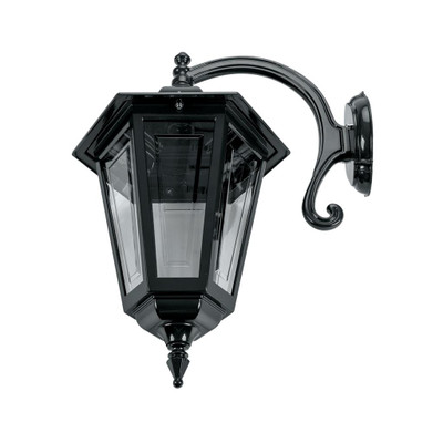 Turin Curved Arm Black Down Wall Light