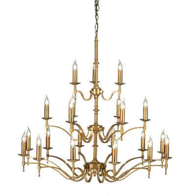 Stanford 21 Light Candle Brass Chandelier