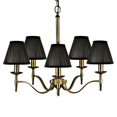 Stanford 5 Light Brass Chandelier - Black
