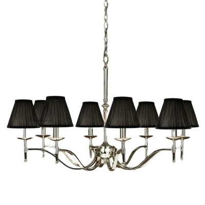 Stanford 8 Light Nickel Chandelier - Black