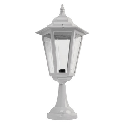 Turin White Coach Pillar Light