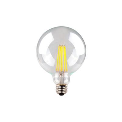 8W Round Clear Dimmable Cool White E27 G125 LED Bulb