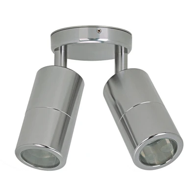 Shadow Titanium Silver Adjustable Exterior Twin Wall Light