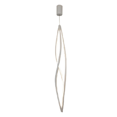 Vertical Wavy Helix Multi-Light LED Pendant - White